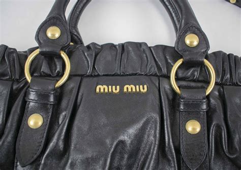 miu miu rr1820|Miu Miu Black Vitello Soft Calf Leather Shopping Tote Bag .